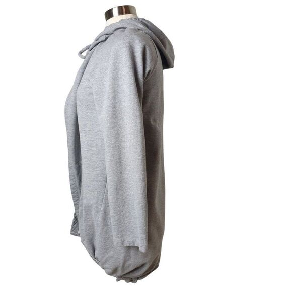 Westbound Womens Hooded Cardigan M Gray Drawstring Jacket Wrap Open Front Tie - Picture 5 of 7